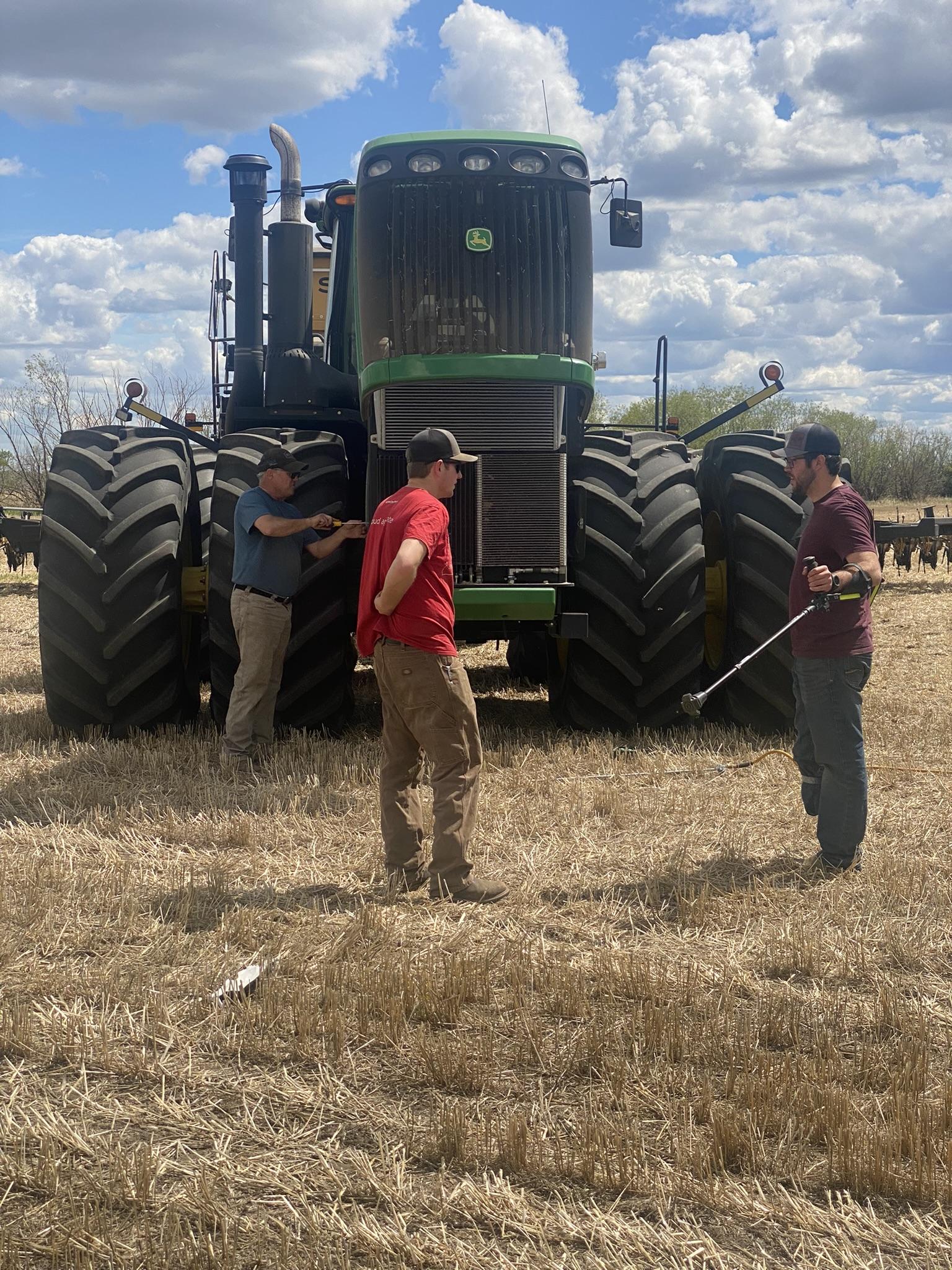Working on the tractor