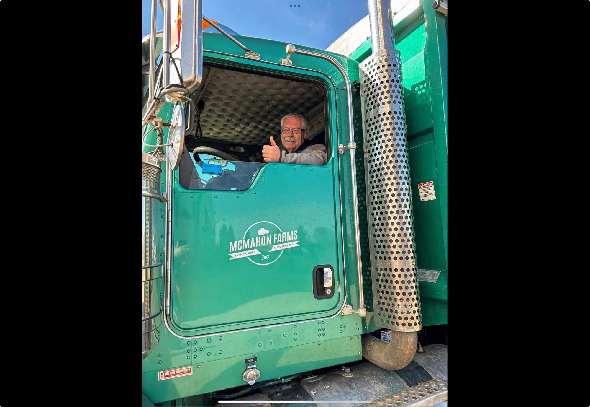 Stuart in the green truck