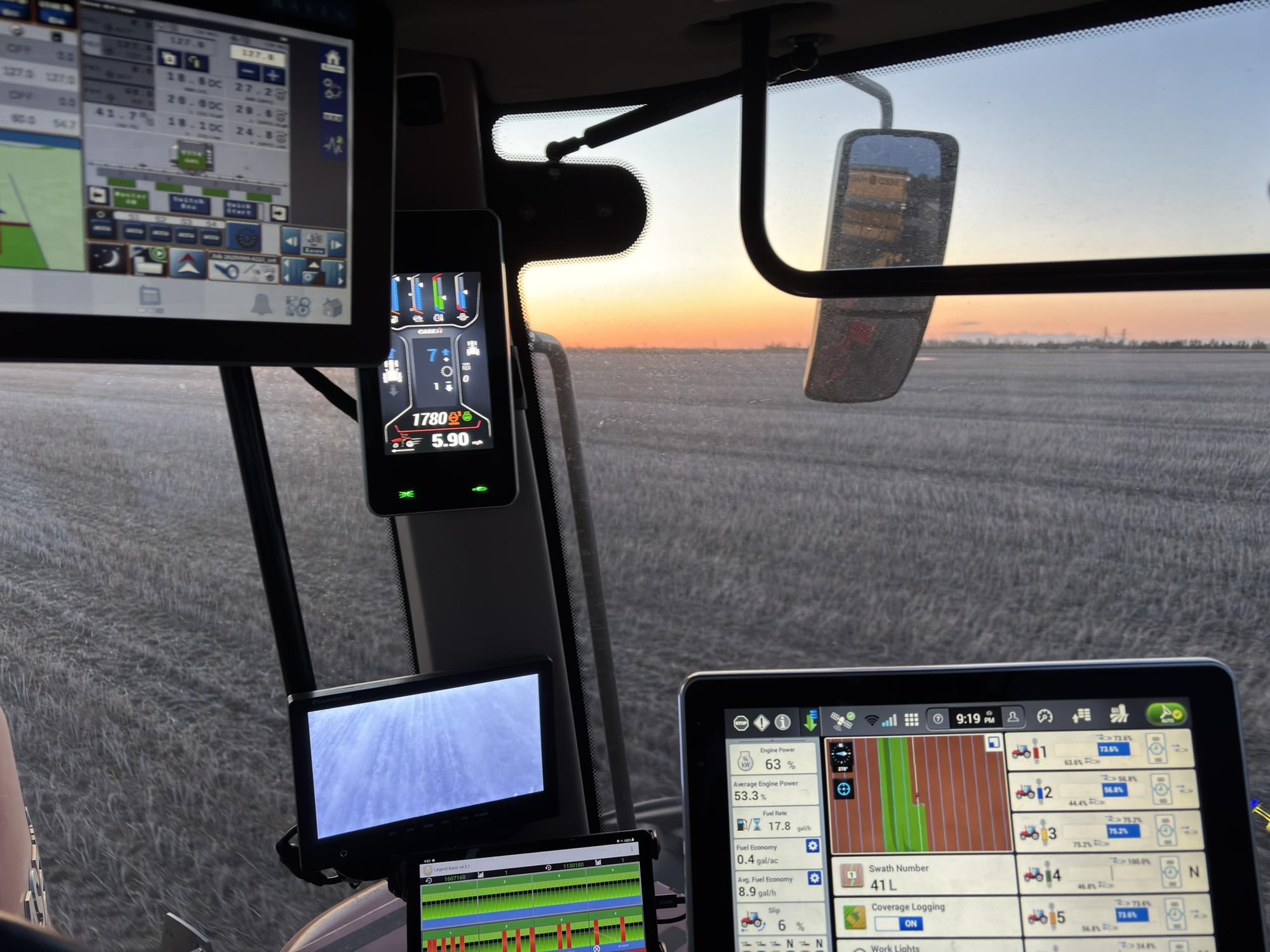 Cab technology at sunset