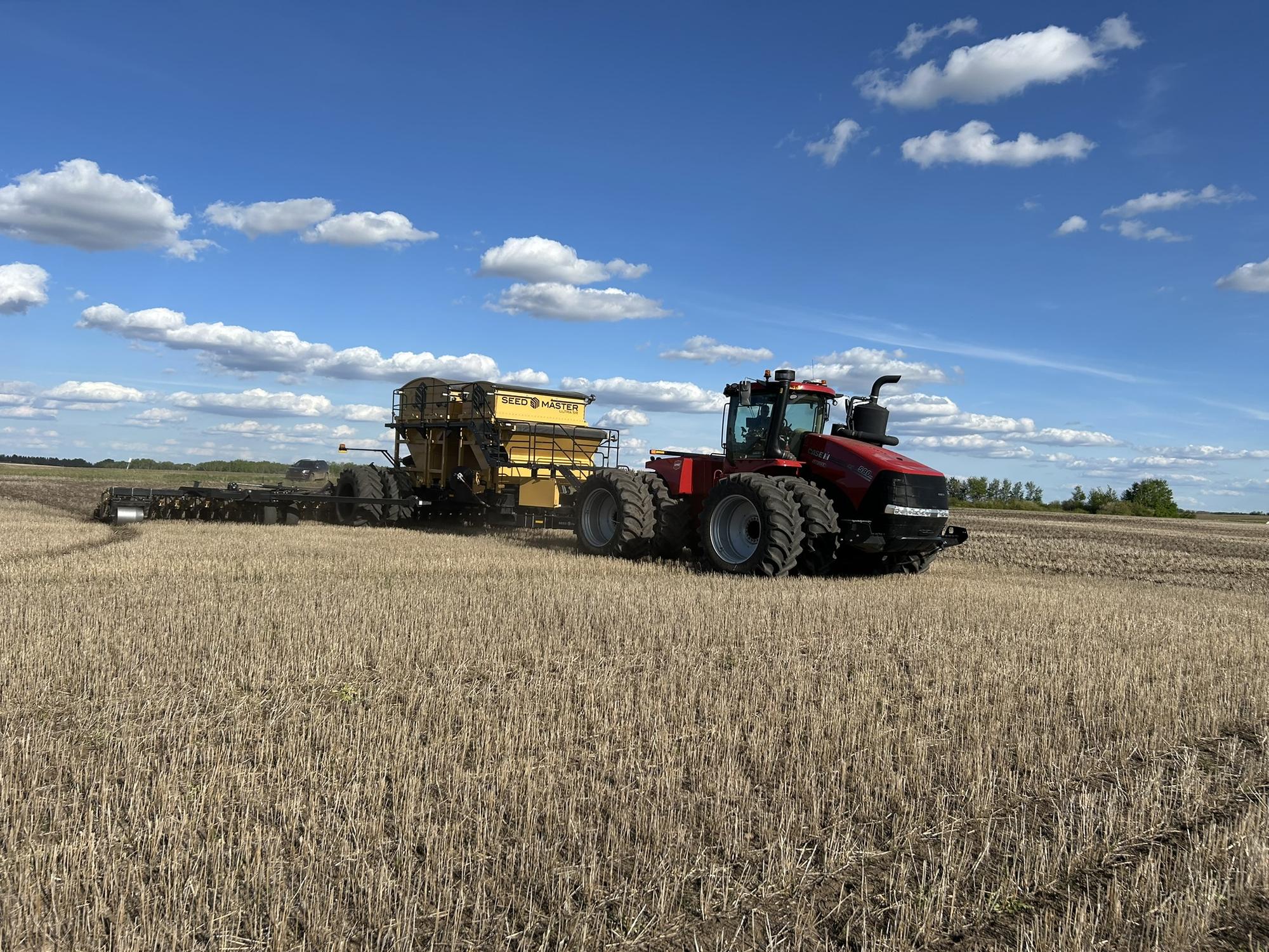 Case IH tractor seeding