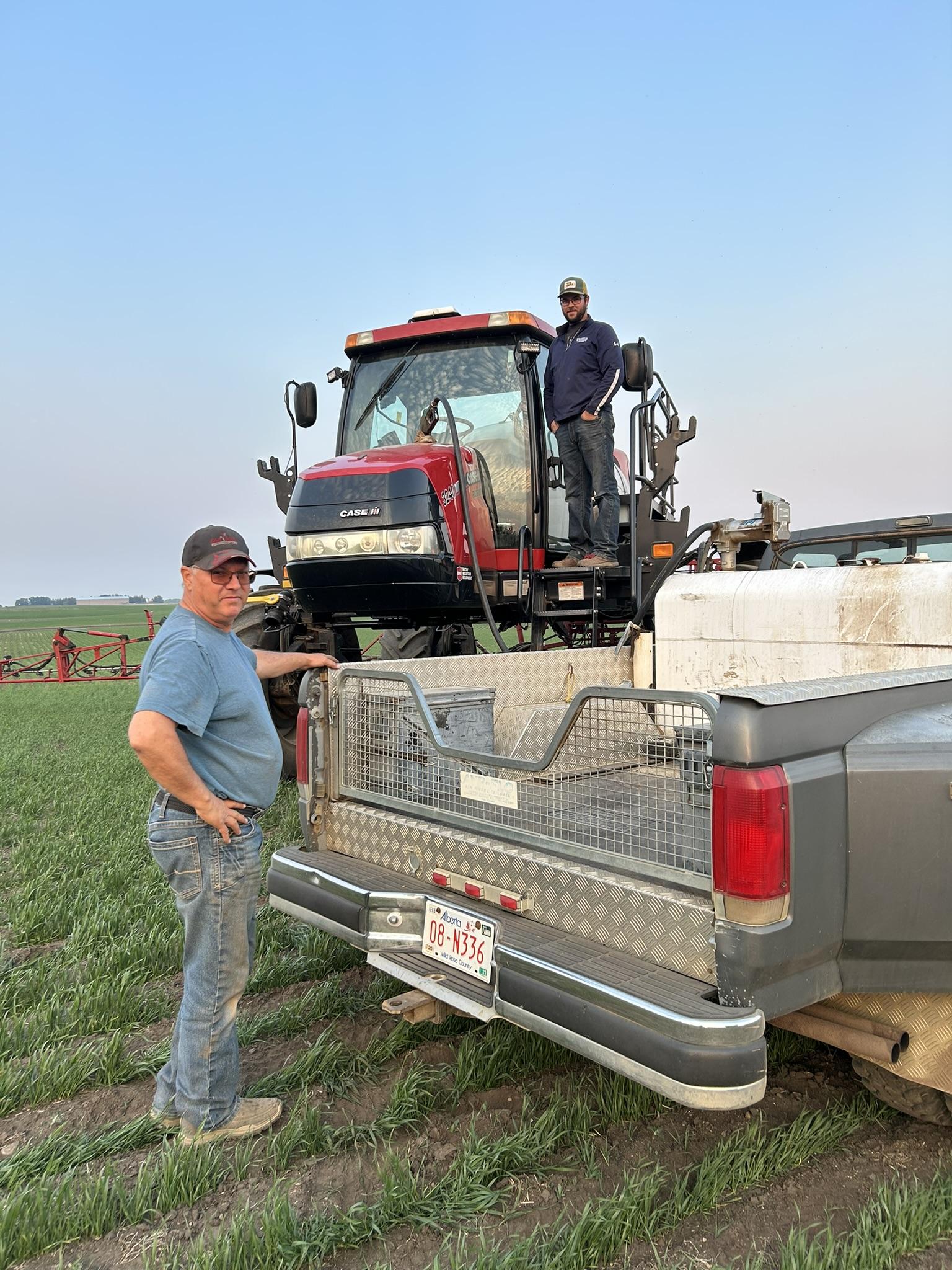 Stuart and Cole in the field